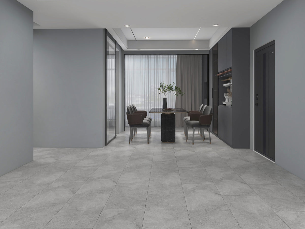 SPC винилова настилка Floor V Essentials STB2127 в светлосив каменен десен в кухня
