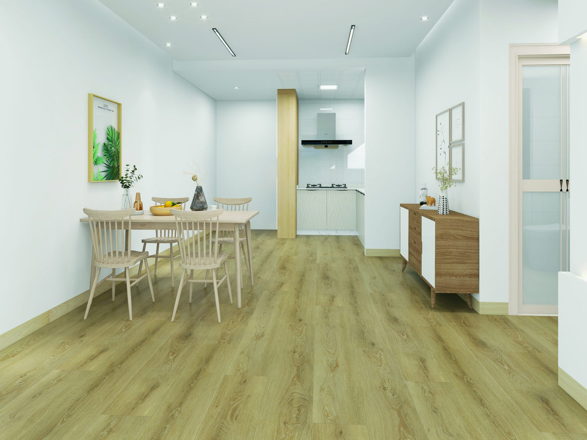 SPC винилова настилка Floor V Essentials WIRB22092 в сиво-бежов десен в кухня